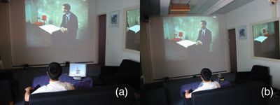 Experiment setup: (A) ScreenRemote/ScreenTouch, (B) RobotRemote/RobotTouch.