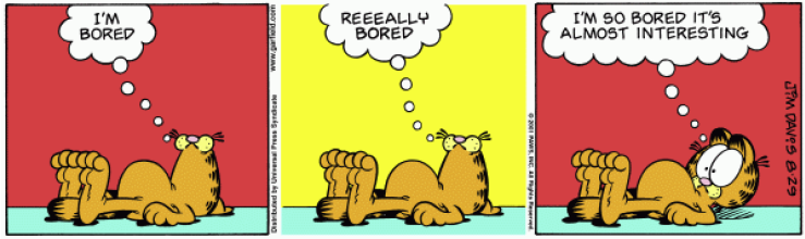 Garfield on Boredom (derived from www.garfield.com)