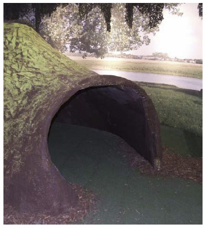 The rabbit hole in the park environment with canvas print